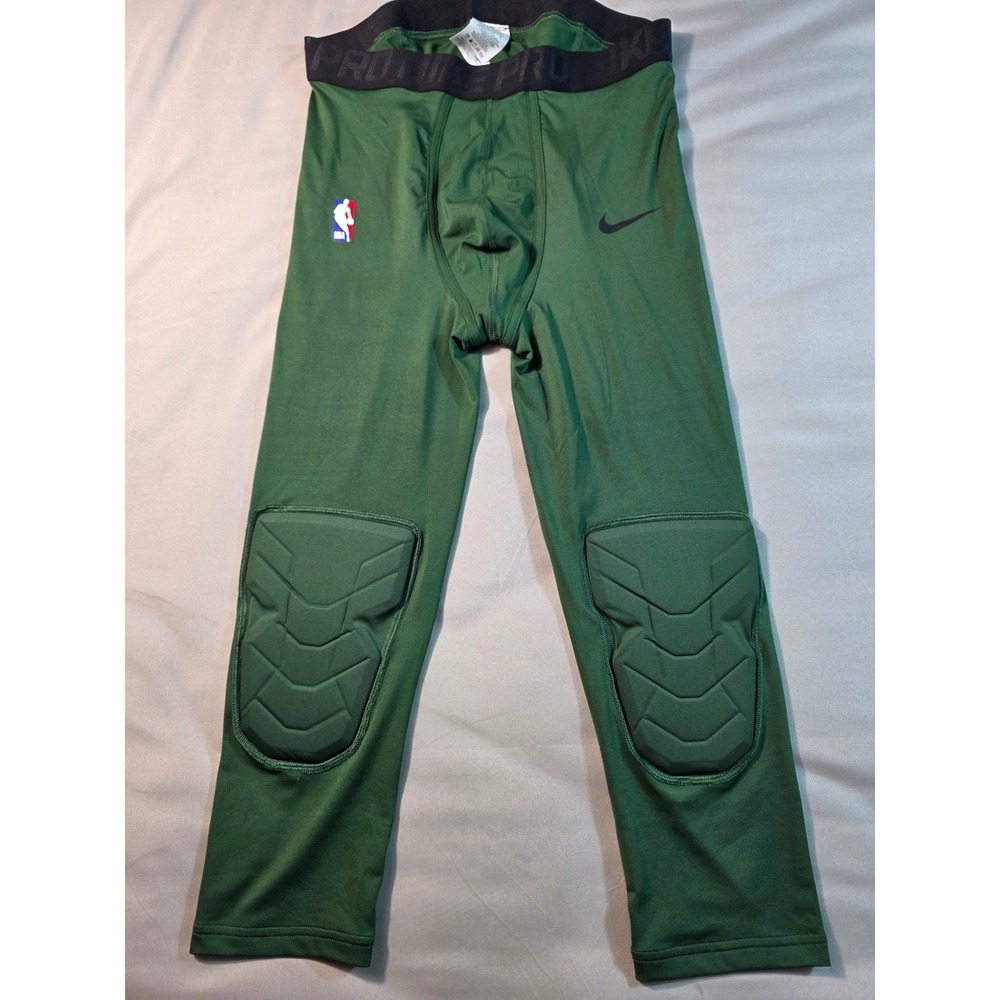 Nike Pro Compression Tights Men Large Tall Green NBA Padded AA0756-323 NEW